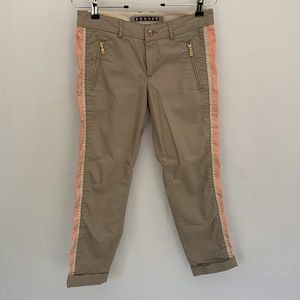 Bogner Women's Golf Capri Pant Khaki Pink Stripe Size 4